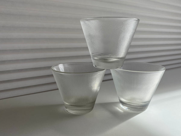 Set of 3 Vintage Federal Glass Norse Cups