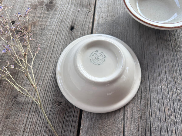 Individual Vintage Syracuse Brown Rimmed Berry Bowl