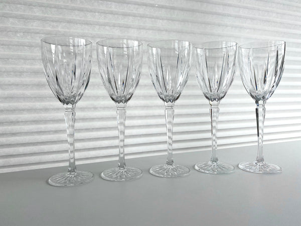 Set of 5 Vintage Mikasa Icicles Crystal Wine Glasses