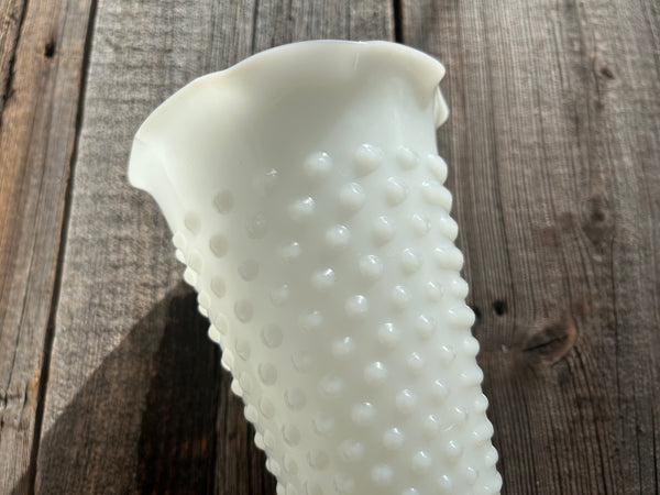 Vintage Milk Glass Hobnail Large Vase