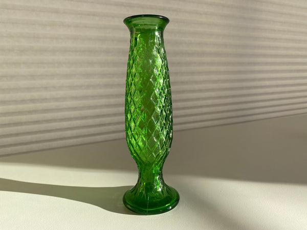 Vintage E.O. Brody Green Glass Vase