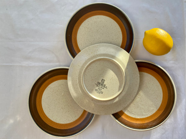 Set of 4 Midcentury Modern Premier Durastone Mocha Plates