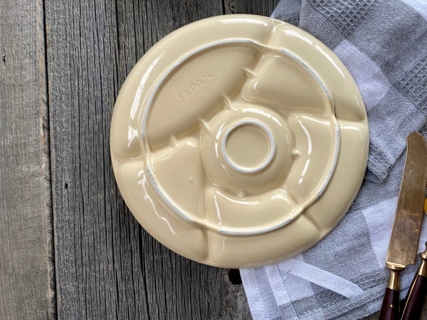 Vintage Individual Yellow Fondue Plate