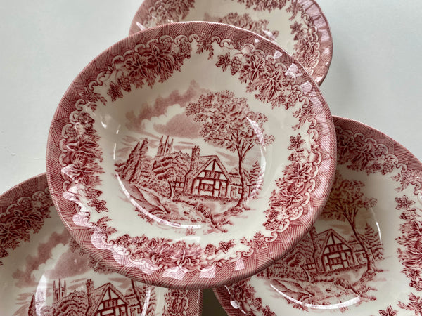 Individual Vintage Churchill The Brook Pink Cereal Bowl