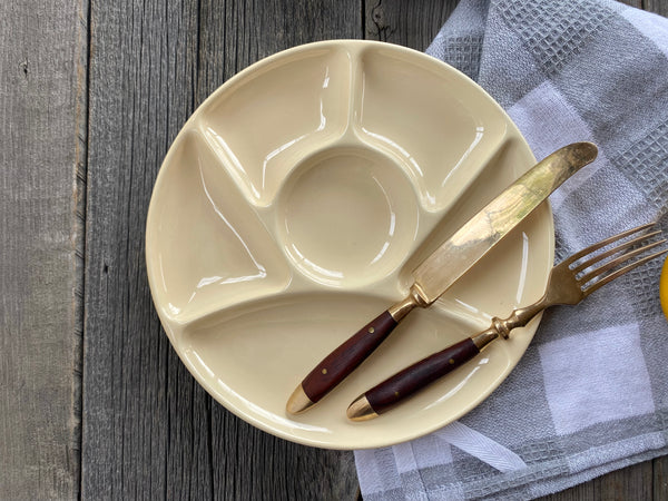 Vintage Individual Yellow Fondue Plate
