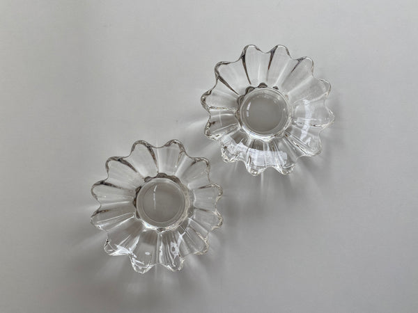 Set of 2 Vintage Federal Glass Clear Celestial Small Dish