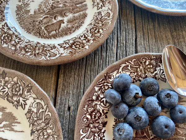 Individual Vintage J & G Meakin Romantic England Brown Bread and Butter Plate