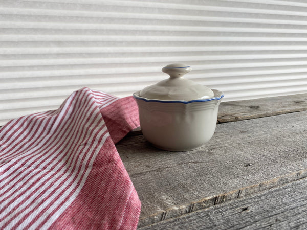 Individual Vintage Blue Bell Sugar Dish With Lid
