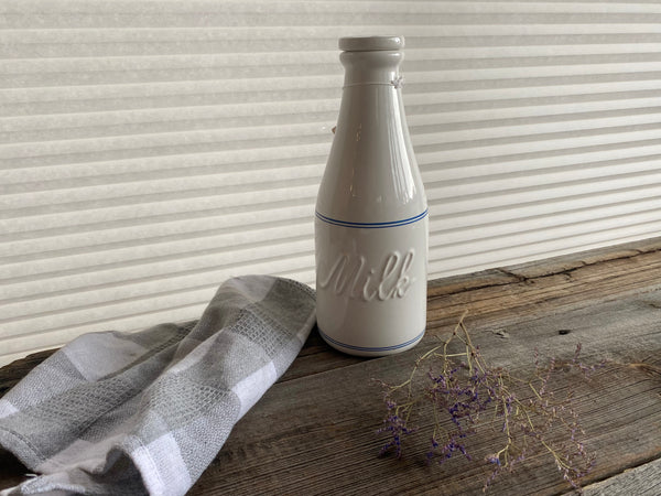 Vintage Milk Bottle with Lid