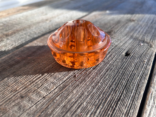 Vintage Pink Glass Flower Holder