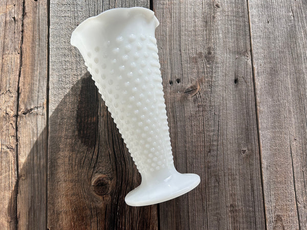 Vintage Milk Glass Hobnail Large Vase