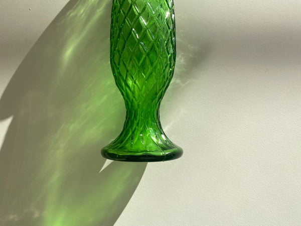 Vintage E.O. Brody Green Glass Vase