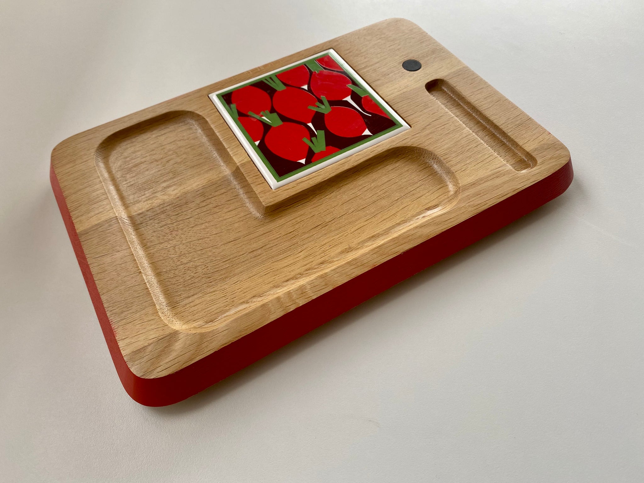 Vintage Hand-carved Hardwood Radish Charcuterie Board