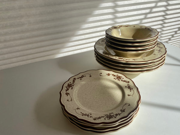 Individual Vintage Syracuse China Brown Rimmed Bread and Butter Plate