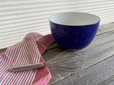 Vintage Ampleur Ejiry Japan Large Enamel Mixing Bowl