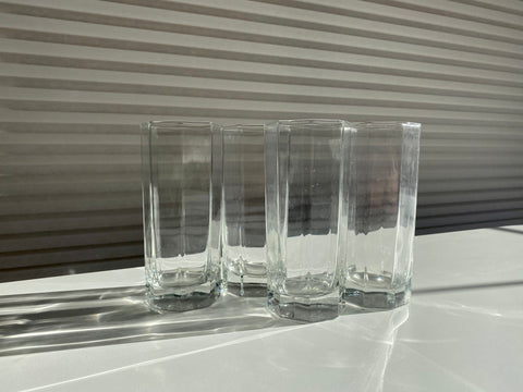 Set of 4 Vintage Small Tall Octime Glasses (300ml)