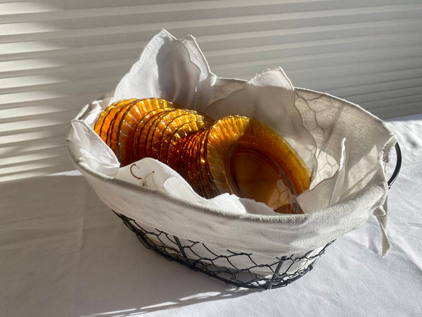 Individual Vintage Duralex France Amber Dessert Glass Plates