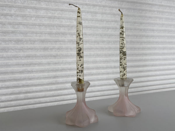 Vintage Individual Silver Lucite Candles