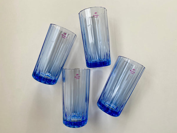 Set of 4 Vintage Pasabahce Blue Glasses