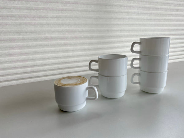 Arcroroc France Opal Restaurant White Stackable Mugs (Set)