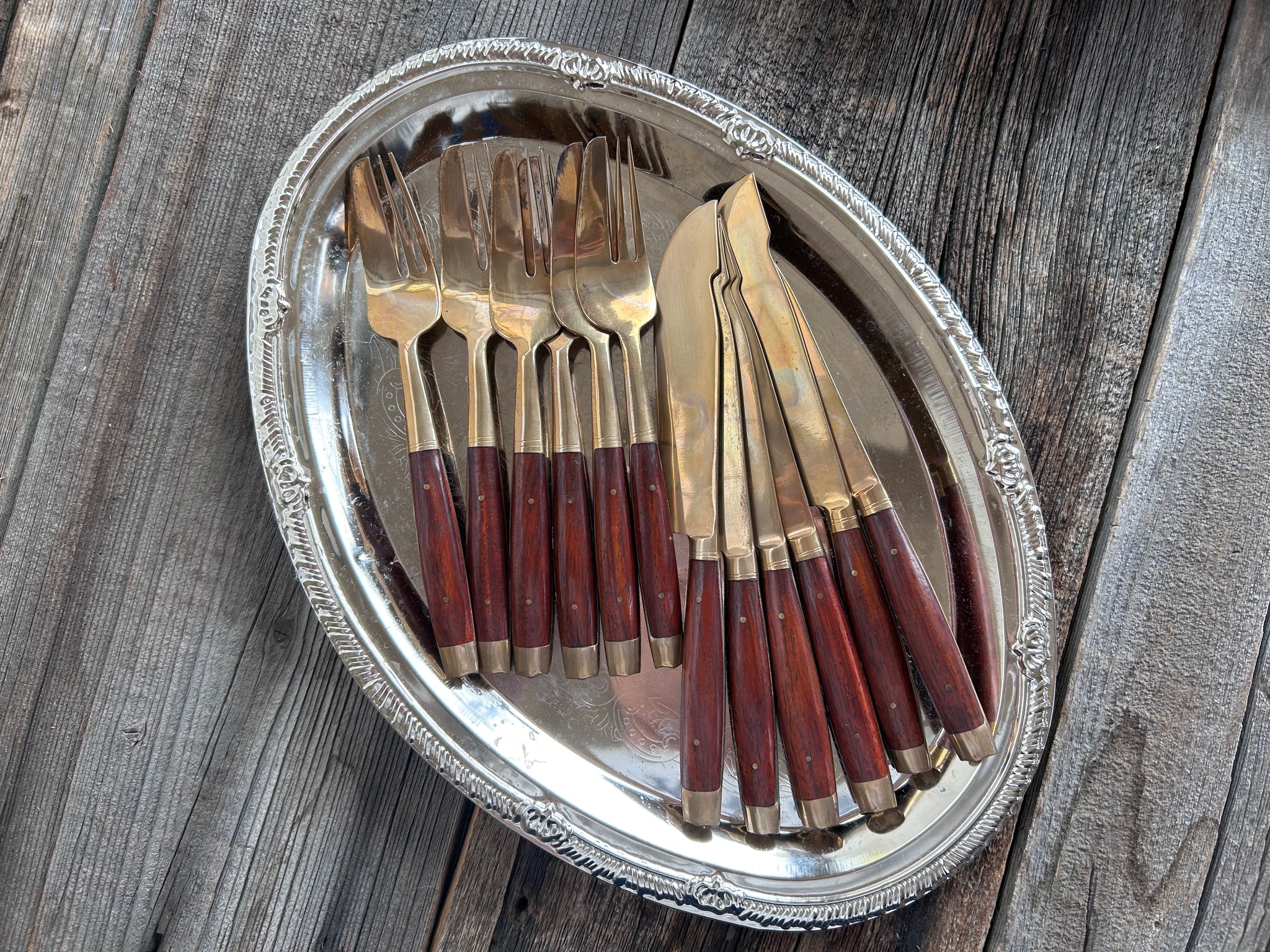 Individual Vintage Halls Bronze Dessert Fork or Knife