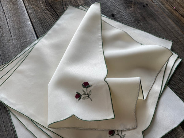 Vintage Red Rose Napkin