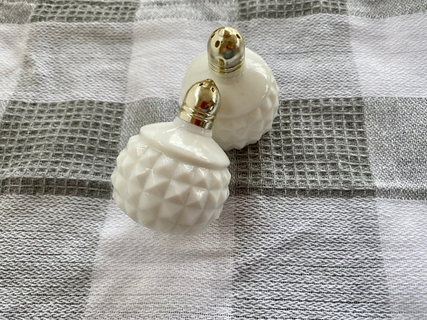 Vintage Milk Glass Made in Japan Salt and Pepper Shaker