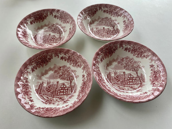 Individual Vintage Churchill The Brook Pink Cereal Bowl