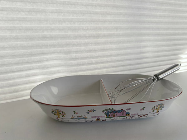 Vintage Country House Japan Divided Large Baking Dish