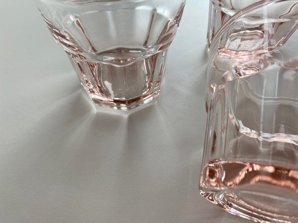 Vintage Set of 3 Pink Glasses