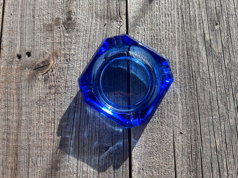 Vintage Cobalt Blue Ashtray