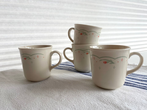 Vintage Individual Corelle Calico Rose Mug