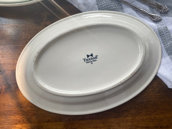 Tuxton China Green Bay Large Oval Plate