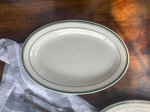 Tuxton China Green Bay Large Oval Plate