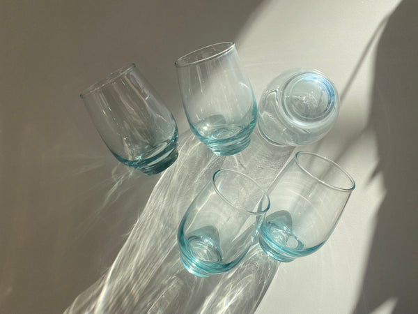 Set of 5 Vintage Libbey Aqua Tempo Glasses