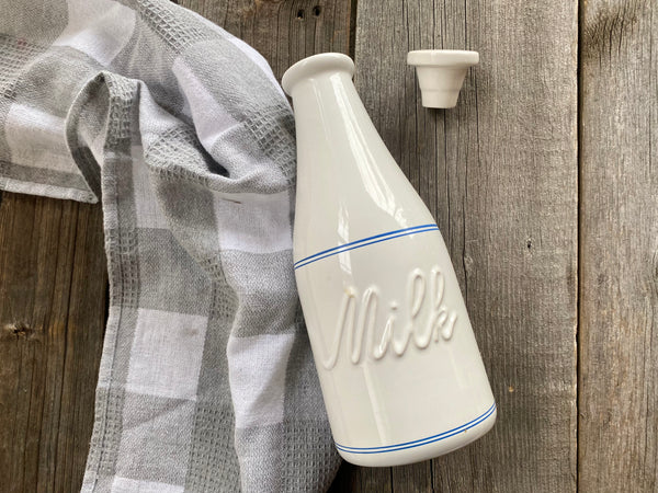 Vintage Milk Bottle with Lid