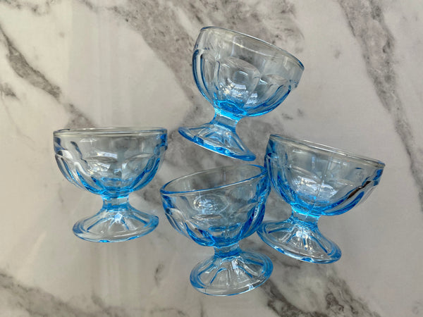 Set of 4 Vintage Baby Blue KIG Indonesia Dessert Cups