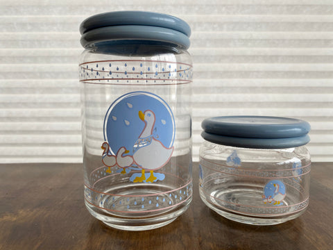 2-Piece Vintage Goose Glass Containers
