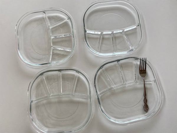 Vintage Italian Glass Square Divided Plates