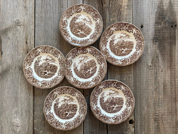 Individual Vintage J & G Meakin Romantic England Brown Bread and Butter Plate