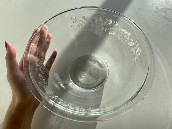 Set of 3 Vintage Pyrex Clear Colonial Mist Nesting Bowls