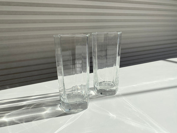 Set of 2 Vintage Small Tall Octime Glasses