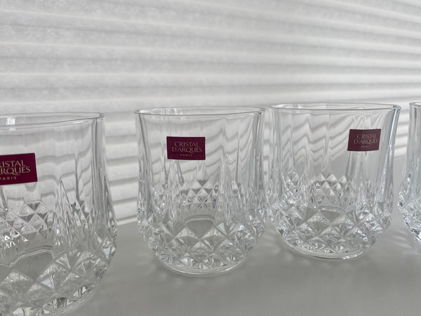 Set of 4 Vintage Cristal D'Arques Longchamp Whisky Crystal Glasses