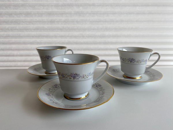 Individual Vintage Noritake Lilac Time Teacup and Saucer (2-Piece)