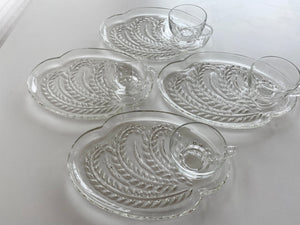 Vintage Individual Federal Glass Snack Tray and Teacup (2-Piece)