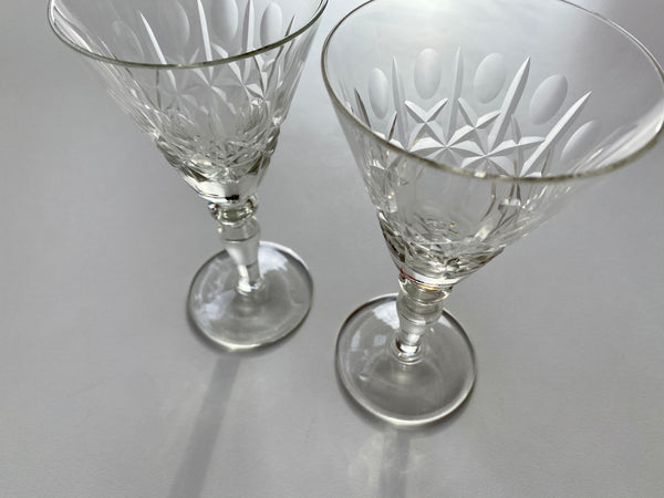 Set of 2 Vintage Wine Glasses