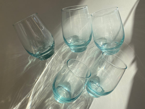 Set of 5 Vintage Libbey Aqua Tempo Glasses