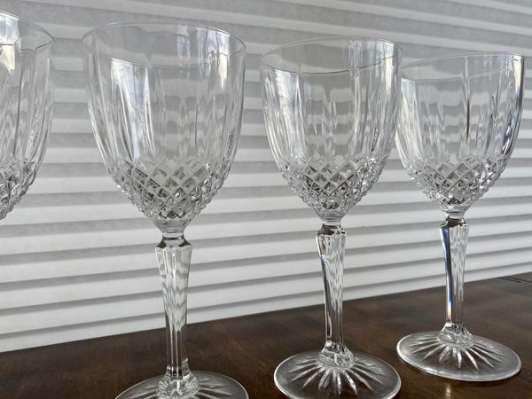 Set of 4 Vintage Cristal d’Arques Durand Constance Wine Glasses