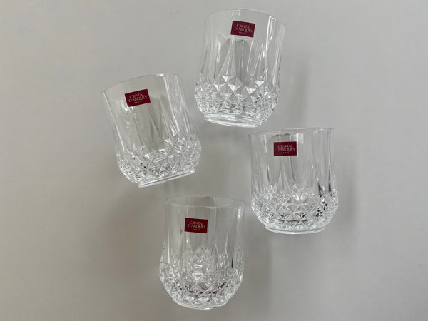 Set of 4 Vintage Cristal D'Arques Longchamp Whisky Crystal Glasses