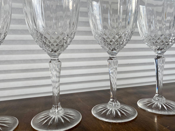 Set of 4 Vintage Cristal d’Arques Durand Constance Wine Glasses